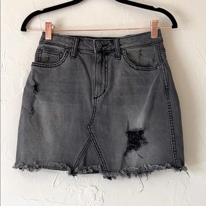 Joes Jeans Charcoal Distressed Denim Skirt